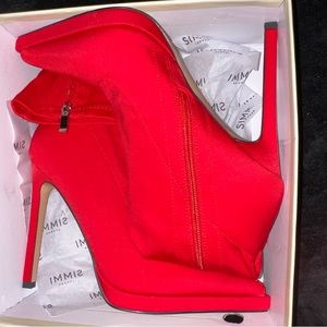 Simmi Red heeled booties